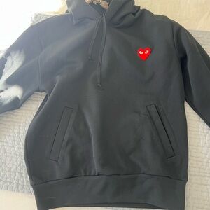 Comme des Garcons PLAY Black Hoodie with Red Heart